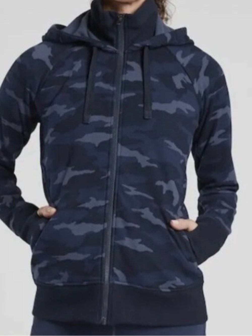 Athleta Navy Blue Fleece Hoodie